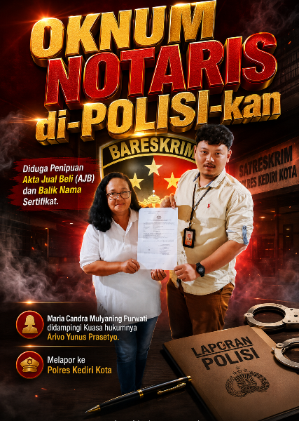 Warga Kediri Laporkan Notaris ke Polisi, Setahun Lebih Akta Jual Beli Tak Kunjung Beres Warga Kediri Laporkan Notaris ke Polisi, Setahun Lebih Akta Jual Beli Tak Kunjung Beres