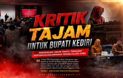Dana Rp385 Miliar Tak Terserap, PDI Perjuangan Ikut Melancarkan Kritik kepada Bupati Kediri