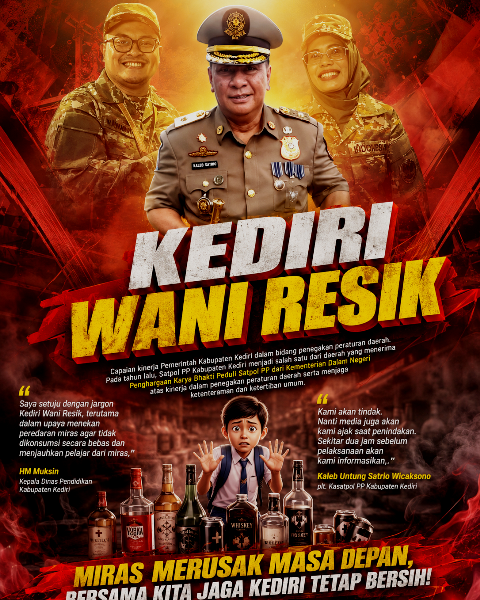 Dinas Pendidikan Soroti Bahaya Miras bagi Pelajar, Satpol PP Kabupaten Kediri Gandeng TNI-Polri Berjanji Bakal Tindak Tegas