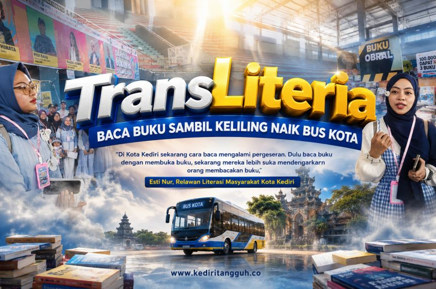 Baca Buku Sambil Keliling Kota, TransLiteria Kediri Ubah Cara Baru Menikmati Literasi