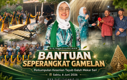 Bangga pada Seni Tradisional, Ketua Komisi VI DPR RI Anggia Erma Rini Serahkan Bantuan Seperangkat Gamelan