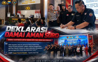 Tanpa Arakan Motor dan Atribut, Semua Perguruan di Kediri Deklarasikan Damai Aman Suro