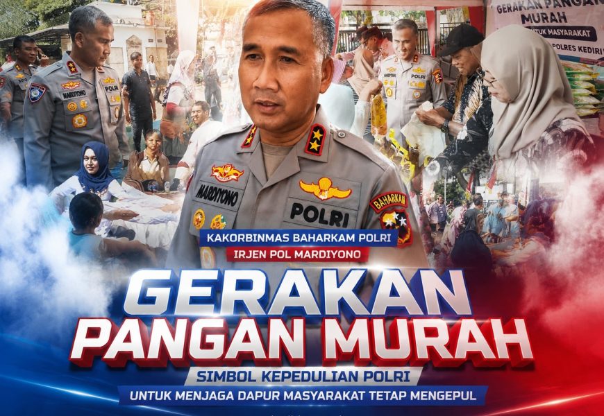 Harga Pangan Naik, Polri Hadir Bawa Harapan: Gerakan Pangan Murah di Kediri Diserbu Warga