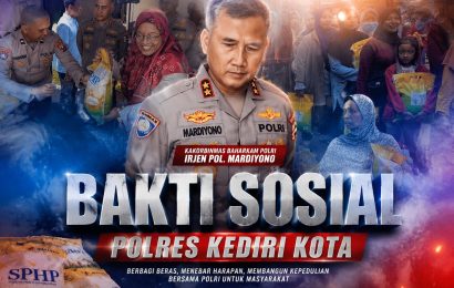 Harga Beras Naik, Senyum Warga Kediri Merekah Saat Polres Bagikan Beras dan Uang Tunai
