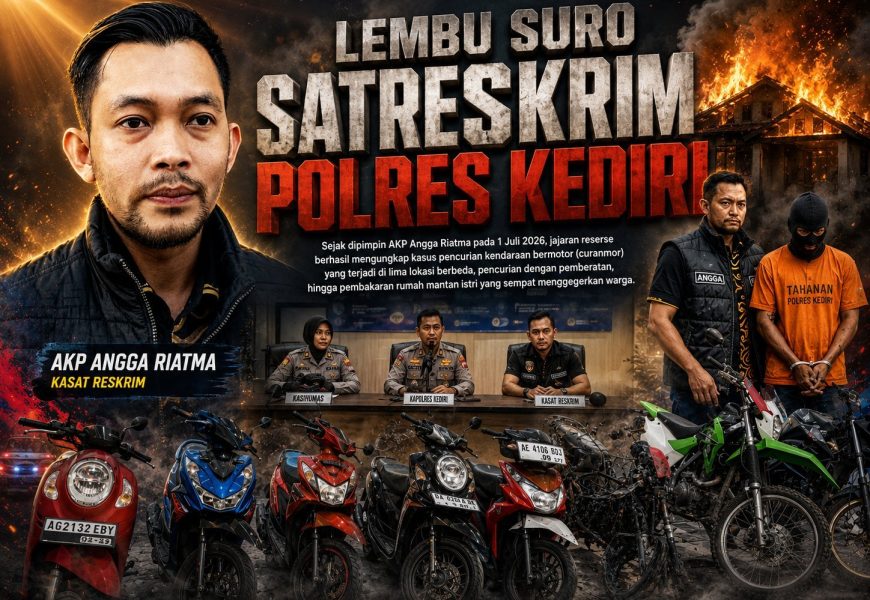 Deretan Kasus Kriminal Terungkap di Kediri Sepanjang Juli 2026, Korps Lembu Suro Tegaskan Tak Ada Ruang bagi Pelaku Kejahatan Deretan Kasus Kriminal Terungkap di Kediri Sepanjang Juli 2026, Korps Lembu Suro Tegaskan Tak Ada Ruang bagi Pelaku Kejahatan