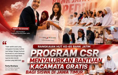 Wujud Kepedulian Sosial, Bank Jatim Berikan Bantuan Kacamata Gratis untuk Pelajar di Kediri