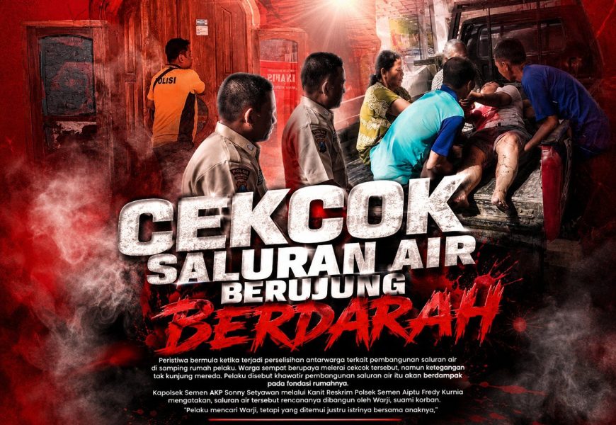 Saluran Air Jadi Pangkal Petaka, Ibu dan Anak Terluka Akibat Sabetan Sabit di Kediri