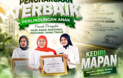 Kado Istimewa di Hari Jadi, Kota Kediri Raih Penghargaan Terbaik III Indeks Perlindungan Anak Jawa Timur