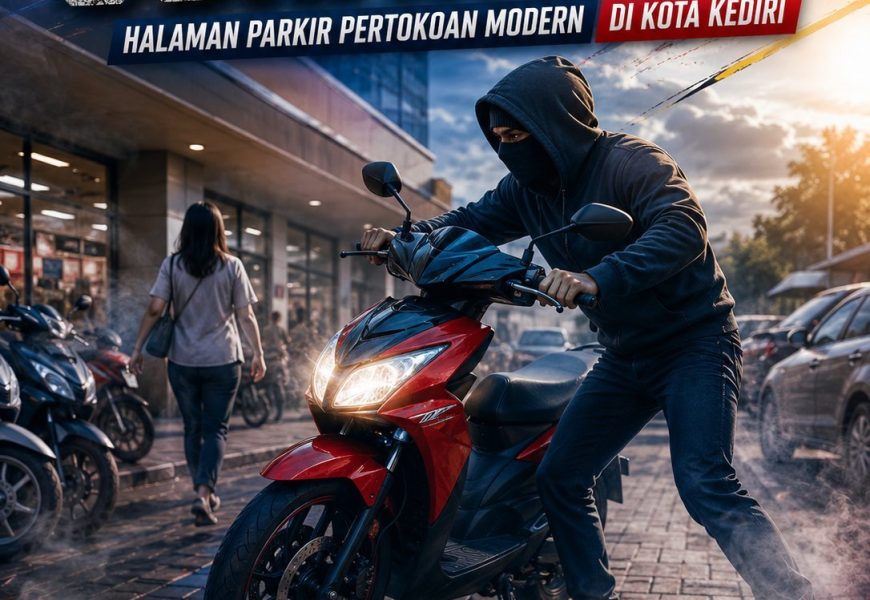 Motor Raib Saat Pemilik Asyik Belanja, Keamanan Parkir Toko Modern di Kediri Jadi Sorotan