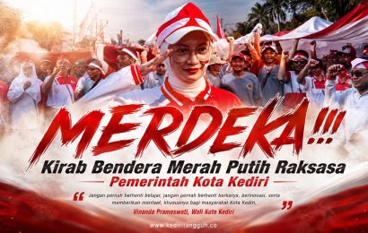 Bendera Merah Putih Raksasa Membelah Kota Kediri, 1.147 Langkah Pasang Kaki Sambut HUT ke-81 RI Bendera Merah Putih Raksasa Membelah Kota Kediri, 1.147 Langkah Pasang Kaki Sambut HUT ke-81 RI