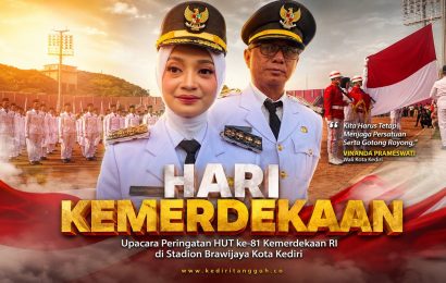 Merah Putih Berkibar di Kota Kediri, Nada Nasionalisme Mengalun dari Stadion Brawijaya