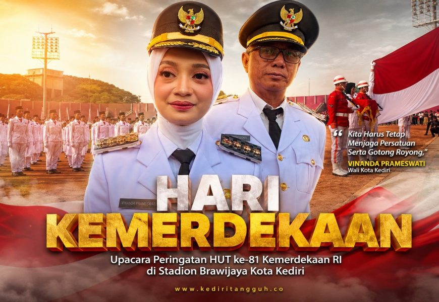 Merah Putih Berkibar di Kota Kediri, Nada Nasionalisme Mengalun dari Stadion Brawijaya