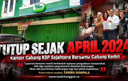 Sebanyak 104 nasabah KSP Sejahtera Bersama mengadukan dugaan penipuan atau penggelapan dana ke Polres Kediri Kota. Dana yang belum kembali ditaksir Rp 21 miliar. Sebanyak 104 nasabah KSP Sejahtera Bersama mengadukan dugaan penipuan atau penggelapan dana ke Polres Kediri Kota. Dana yang belum kembali ditaksir Rp 21 miliar.