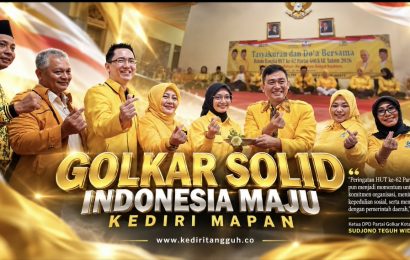 HUT ke-62 Partai Golkar, Perkuat Relawan Bidik 7 Kursi DPRD Kota Kediri