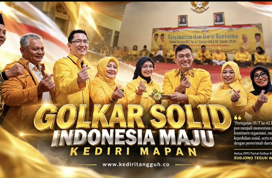 HUT ke-62 Partai Golkar, Perkuat Relawan Bidik 7 Kursi DPRD Kota Kediri
